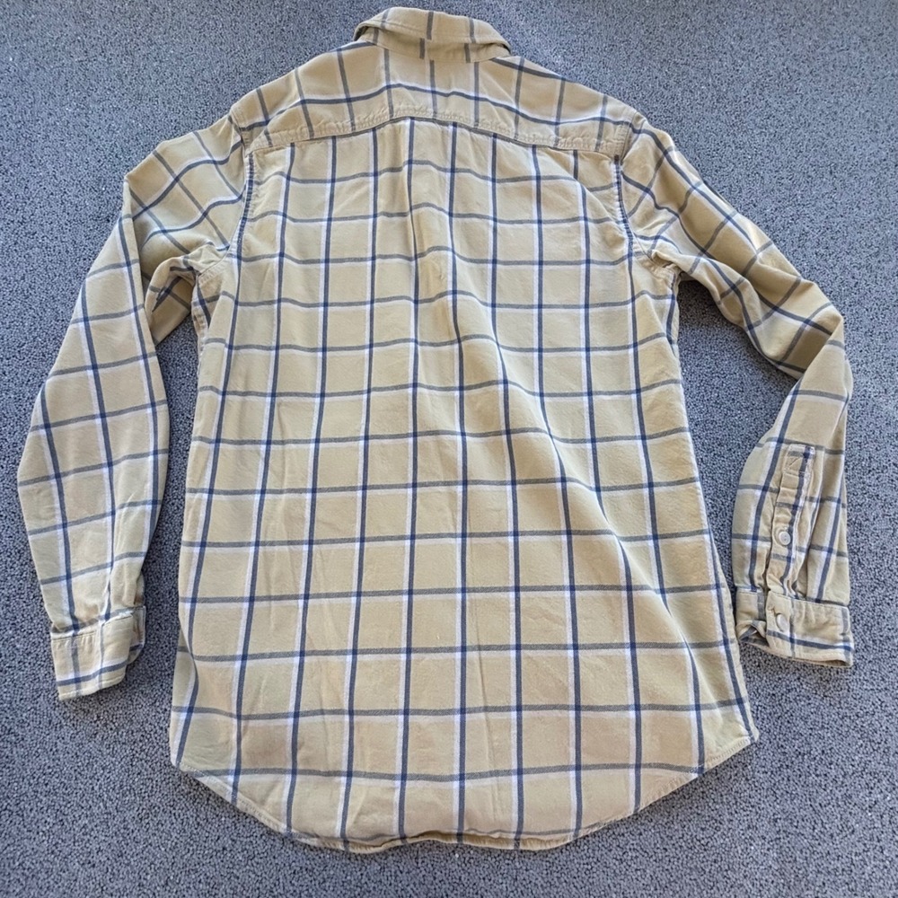 VTG Eddie Bauer Button Down Men L Tall Yellow Plaid Classic Fit Flannel Gorpcore - Picture 8 of 9